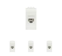 Fanton 23713-36 Presa dati RJ45 UTP 180° cat.6 crimpaggio senza utensile con adattatore per placche e supporti BTICINO LIVING LIGHT (Confezione da 4)