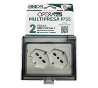Fme Multipresa Universale IP55 con Doppia Presa Bipasso Italiana Schuko con Scat