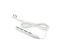 FANTON 474043 Multipresa SLIM 3 metri, 4 prese bipasso con spina grande CLOCK utile per posti stretti, dietro a mobili e comodini