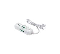 FANTON 474124 Multipresa TRIAX 2 prese USB A e C, 1 presa bipasso-shuko, 2 prese bipasso, cavo 1,5m, spina a squadra 10A + interruttore di sicurezza, colore bianco