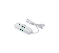 FANTON 474124 Multipresa TRIAX 2 prese USB A e C, 1 presa bipasso-shuko, 2 prese bipasso, cavo 1,5m, spina a squadra 10A + interruttore di sicurezza, colore bianco