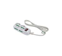 FANTON 474144 Multipresa TRIAX 2 prese bipasso-schuko, 4 prese bipasso, cavo 1,5m, spina a squadra 10A + interruttore di sicurezza, colore bianco