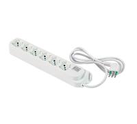 FANTON 474304 Multipresa OMEGA 6 prese bipasso schuko 2P+T 16A - cavo 1,5 m. + interruttore automatico luminoso di sovraccarico