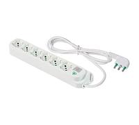 FANTON 47430ECO Multipresa 6 posti OMEGA ECO RELIFE 6 prese bipasso/schuko 2P+T 16A cavo 1,5 m spina a squadra grande16A + interruttore bipolare luminoso