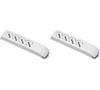 FANTON 480130 Multipresa FIDO senza cavo 4 prese bipasso italo/tedesche 2P+T 16A (Confezione da 2)