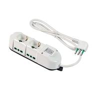 FANTON 491124 Multipresa TRIAX 2 prese frontali universali 16A + 4 prese laterali bipasso 10/16A ciabatta spina piccola 10A + interruttore automatico