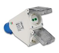 FANTON ADATTATORE INDUSTRIALE IP44 DA SPINA 2P+T 16A CEE BLU A 2 PRESE 2P