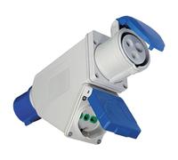 FANTON 73107 Adattatore industriale spina 2P+T 16A 200-250V 6h IP44 1 presa 2P+T 16A 200-250V 6h IP44 1 presa bipasso schuko 2P+T 16A IP44