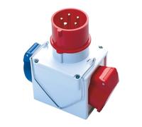 Adattatore industriale doppio blu/rosso MIX IP44 2 uscite CEE FANTON art. 73112