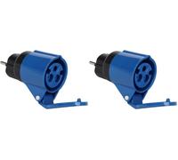 Fanton 78001-E Adattatore industriale, spina schuko 2P+T 16A, presa 2P+T 16A 200-250V 6h IP44 (Confezione da 2)