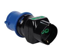 FANTON 78090-E Adattatore industriale, spina 2P+T 16A 200-250V 6h IP44, 2 prese bipasso italiane 2P+T 16A, 1 presa bipasso italo/tedesca 2P+T 16A