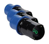 Fanton 78100-E Adattatore industriale blu da spina CEE a presa schuko/bipasso universale, spina 2P+T 16A 220V IP44, per cantiere e campeggio (Confezione da 3)