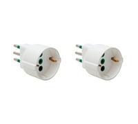 FANTON 82120 adattatore da spina piccola bipasso 10A a schuko 16A presa italo/tedesca (Confezione da 2)