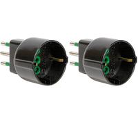 FANTON 82121 Adattatore per Presa Italiana, 10A, Nero (Confezione da 2)