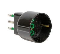 5 x adattatore elettrico spina semplice presa tedesca schuko FANTON 82131 nera
