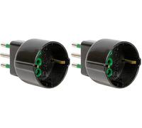 FANTON 82131 adattatore da spina grande bipasso 16A a schuko 16A presa italo/tedesca colore nero (Confezione da 2)