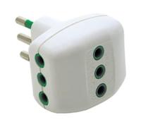 Fanton 82180 Adattatore Triplo Vertical System Spina italiana 2P+T 16A e 3 prese bipasso Italiane 2P+T 16A Bianco