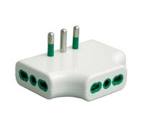 FANTON 82220 adattatore presa tripla piatta Standard - 1 pezzo Bianco