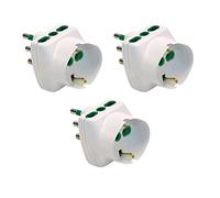 FANTON 82240-B3- set 3 pz adattatore triplo schuko bipasso spina schuko 16A - 2 prese bipasso italiane e 1 presa schuko 16A - VERTICAL SYSTEM