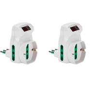 FANTON 87317 Adattatore triplo spina piccola 10A - 2 prese bipasso 16A - 1 presa bipasso italo/tedesca schuko con interruttore - protezione sovraccarico BIANCO (Confezione da 2)