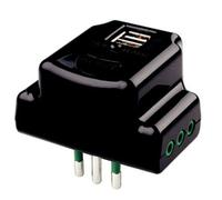 Fanton 87801 Adattatore Piatto Da S11 A 3P11+2Usb-A+C Nero