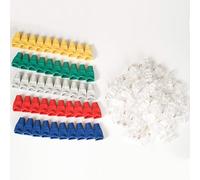 FANTON 99920-B50 kit composto da 50 spine RJ45 UTP cat. 5E + 50 copriplug colori misti (Grigio - Verde - Rosso - Giallo - Blu)