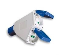 FANTON ADATTATORE INDUSTRIALE IP44 DA SPINA 2P+T 16A CEE BLU A 2 PRESE 2P