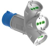 Adattatore triplo spina blu>16a bip+schuko x3 fme 2p+t 16a ip44 Fanton