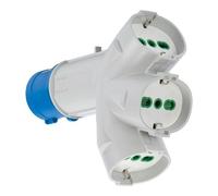 Fanton Adattatore spina CEE 220V 3 prese 2P+T 16A (pluristd italiano e tedesco)