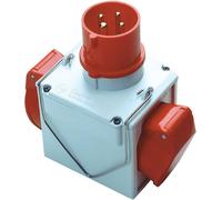 Fanton ADATTATORE SPINA INDUSTRIALE 3P+T 16A 2 PRESE 3P+T 16A 380-415V IP44