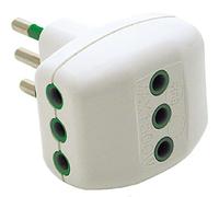 Adattatore triplo 10a > 10a fme bianco 2p+t (5 pezzi) Fanton
