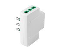 Fanton Adattatore Triplo Piatto 10A Spina Italiana con 3 Prese Bipasso 16A e