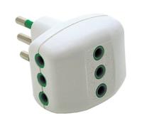 Fanton Adattatore Triplo Spina Italiana 2P+T 10A 3 Prese Italiane 2P+T 10A 82200 (1 Pezzo)