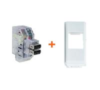 Fanton caricatore doppia presa Usb A 5V 2,4A compatibile Bticino Now bianca - 82