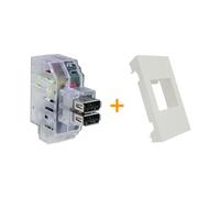 Fanton caricatore doppia presa USB AA 5V 2,4A Compatibile Frutti Matixgo Bianco