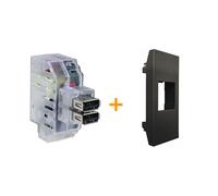 Fanton caricatore doppia presa USB AA 5V 2,4A Compatibile Vimar Linea Nero