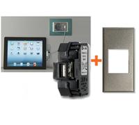 Fanton caricatore USB 5V 2,1A compatibile Bticino Axolute grigio chiaro metalliz