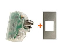 Fanton caricatore USB C compatibile Bticino Axolute grigio metallizzato - 8289