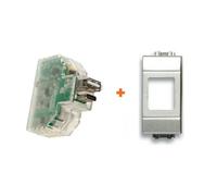 Fanton caricatore USB A+C incasso compatibile Bticino Light Tech argento - 82893