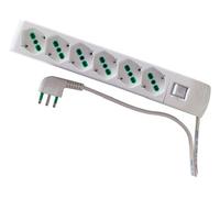 Multipresa 6 Posti Italiana Bipasso / Schuko Bianco