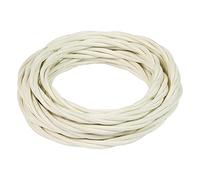 FANTON cavo elettrico tessile colore avorio treccia seta 50mt 3G0,75 filo rivestito in tessuto vintage stile retrò per lampadari applique 93926-50