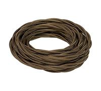 FANTON cavo elettrico tessile colore marrone treccia seta 50mt 3G1,5 filo rivestito in tessuto vintage stile retrò per lampadari applique 93968-50