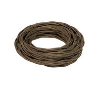 FANTON cavo elettrico tessile colore marrone treccia seta 5mt 3G1.5 filo rivestito in tessuto vintage stile retrò per lampadari applique 93868-05