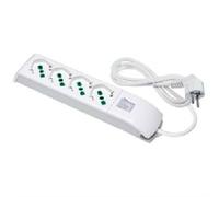 Fanton 4101000 - Multipresa Ciabatta FIDO 4 uscite Prese bipasso schuko 16A - Cavo 1,5 m. - Spina a Squadra schuko Ideale per casa/Ufficio+ Interruttore bipolare Luminoso Made in Italy