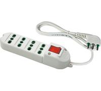 Fanton Multipresa 41023 4 Prese Bipasso 2P+T 16A Cavo 1,5 m Interruttore Bipolare Luminoso Bianca