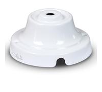 FANTON Rosone liscio in ceramica colore bianco Ø 90 mm in porcellana per lampade a sospensione e cavo tessile 84028.