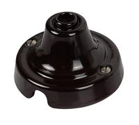 FANTON Rosone liscio in ceramica colore marrone Ø 70 mm in porcellana per lampade a sospensione e cavo tessile 84027BW