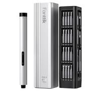 Fanttik E1 MAX mini cacciavite elettrico, set di cacciaviti di precisione con 50 punte di precisione magnetiche, coppia a 2 marce, senza fili, per telefono fotocamera portatile -Argento