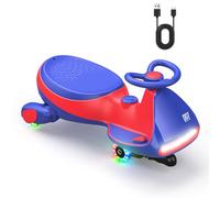 FanttikRide 12V N7 Pro Macchina Elettrica per Bambini, Ricarica Di Tipo C, Auto Elettrica 2 in 1, 2 Velocità, Antiribaltamento, Ruote Lampeggianti, Bluetooth, per Bambini da 3-8 anni, Rosso e Blu.