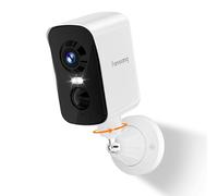 fanxiang Telecamera Wi-Fi Esterno, 2K Telecamera, Batteria Ricaricabile, Rotazione 300°, Rilevamento Movimento AI/PIR, Visione Notturna a Colori, Sirena, Audio 2 Vie, IP65, Archiviazione SD/Cloud